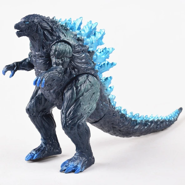 Canavara Kafalı Kertenkele Yürüyücü vs Kral Kong Taşınabilir El Oyuncağı - Şüpheler Yıldızı Mavi Godzilla [17cm Geliştirilmiş Versiyon] - 1