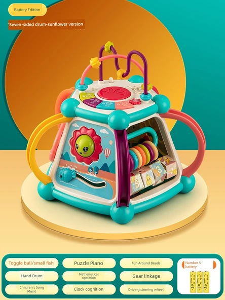 Erken Eğitim Bebek Oyuncakları - 6+ Ay - Yedi Davul/Günebakan Pili