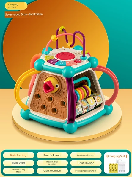 Erken Eğitim Bebek Oyuncakları - 6+ Ay - Yedi Davul/Ağaçkakan Şarjlı