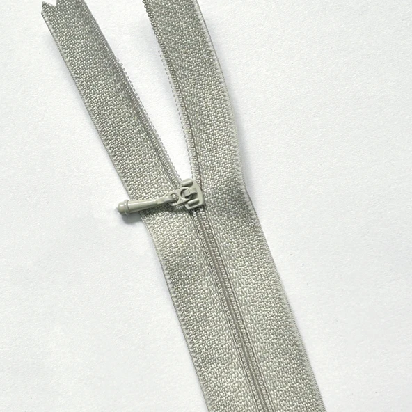 Bebek Kıyafetleri Mini Fermuar - Pozitif Gri - 7cm