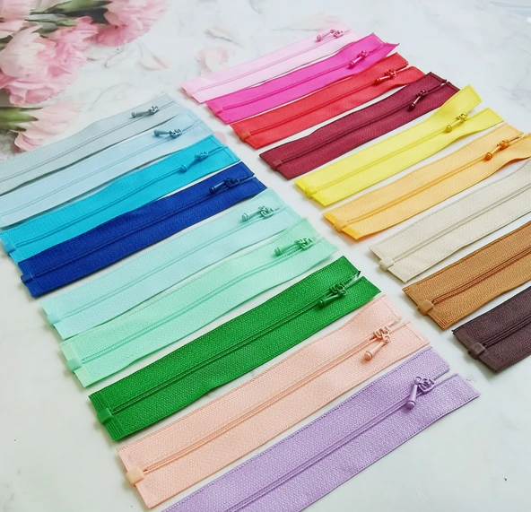 Bebek Kıyafetleri Mini Fermuar - Su Mavisi - 7cm - 4