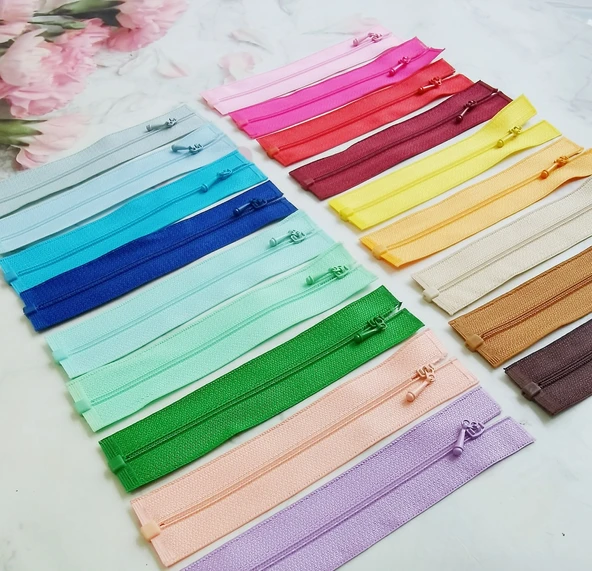 Bebek Kıyafetleri Mini Fermuar - Su Mavisi - 7cm - 9