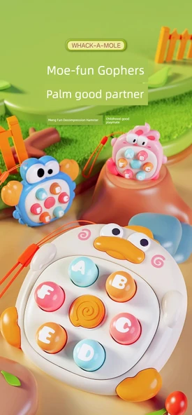 Çocuklar için Whac-a-Mole Oyuncağı - Sarı Ördek - Lanyard ile - 8