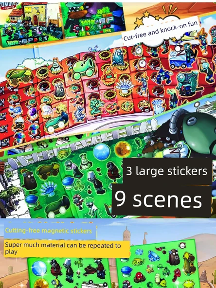 Bitkiler ve Zombiler Magnetik Çıkartma Sessiz Kitap - Bitki Zombi 2 Buzul Dünyası - 7