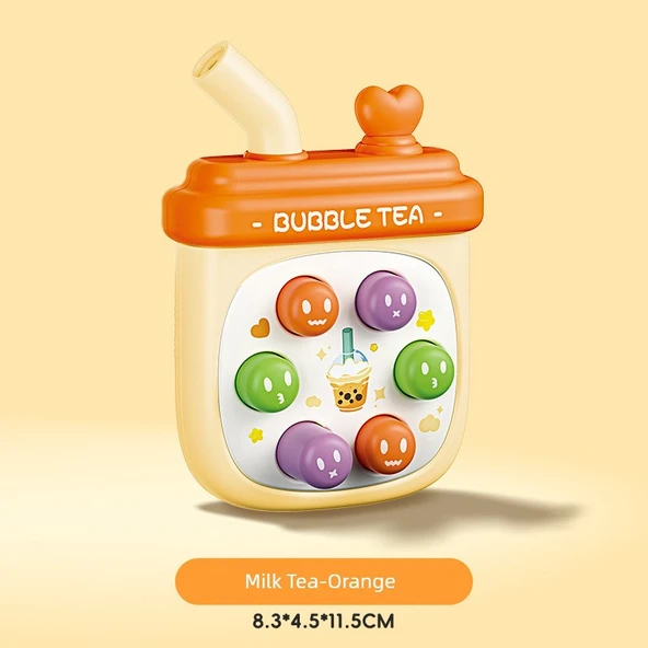 El Tipi Vur Kaçır Sütlü Çay Fincanı - Turuncu [Hamster + Düdük + Eklemli Hareket]