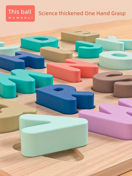 Montessori Erken Eğitim Ahşap Bulmaca - Dijital Tanıma ve Büyük Harf Tanıma Panelli Bulmaca - 4