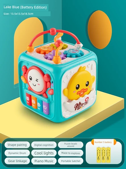 Erken Eğitim Bebek Oyuncakları - 6+ Ay - Altı Kenarlı Davul/Küçük Ördek Pili