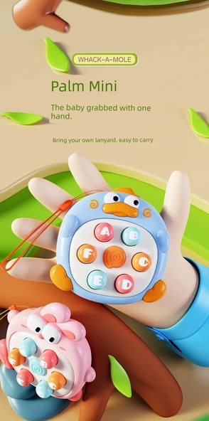 Çocuklar için Whac-a-Mole Oyuncağı - Sarı Ördek - Lanyard ile - 12