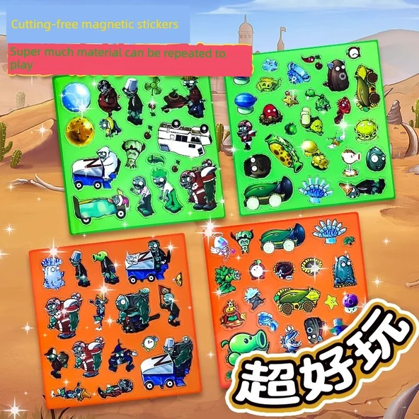 Bitkiler ve Zombiler Magnetik Çıkartma Sessiz Kitap - Bitki Zombi 2 Buzul Dünyası - 4