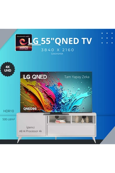 LG 55 inç 139 cm 4K Smart TV AI Sihirli Kumanda HDR10 webOS24,Uydu Alıcılı