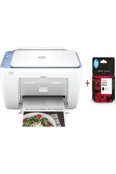 HP DeskJet Ink Advantage 2878 Çok Fonksiyonlu Renkli Yazıcı 70S63C + HP 653 Siyah Orijinal Kartuş