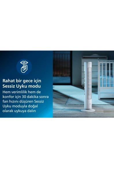 Philips Kule Tipi Fan Uzaktan kumanda, Zamanlayıcı, 3 Hız, 3 Mod, 40W, Güçlü Vantilatör - 3