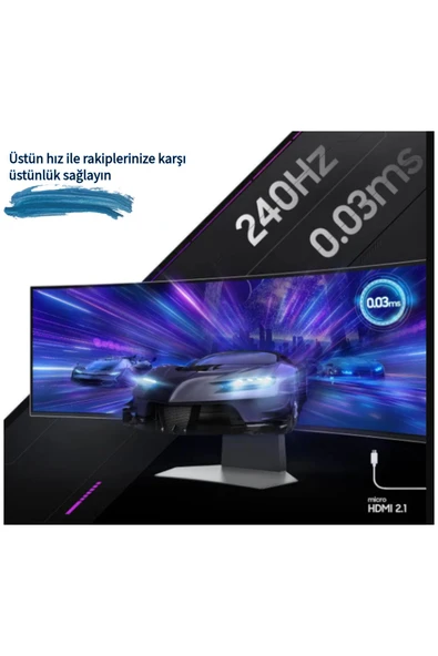 Samsung Odyssey G9 49" 0.03 ms OLED Dual QHD Curved 240 Hz Oyuncu Monitörü - 3