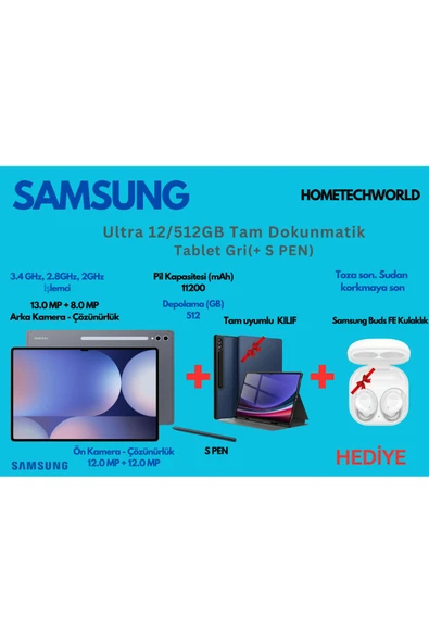 Samsung Yapay Zeka ,devasa Bir Stüdyo ,galaxy Ultra Wi-fi 12 Gb 512 Gb 14.6" Tablet Hediye