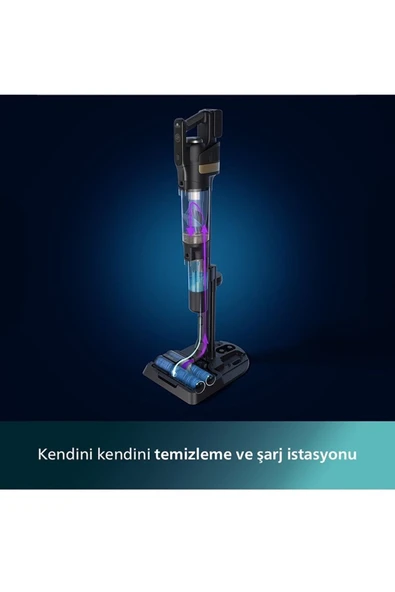 Philips Aqua Trio Serisi 3'ü 1 Arada Dikey Şarjlı Süpürge Siyah - 4