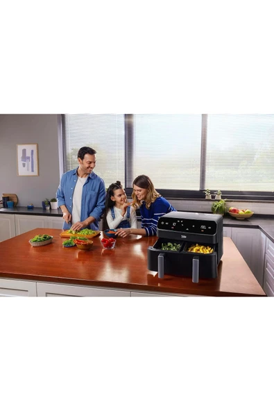 Beko Air Fritöz Twin 2400W, 8.5Litre Kapasiteli, 9 Fonksiyon, Panel Ekran, Teflon Kaplamalı - FRL5388B - 5