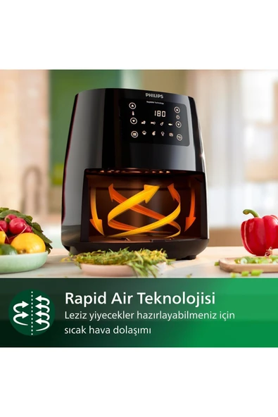 Philips HD9243/90 Airfryer Fritöz 0.8 kg 4.1 lt Kapasite Siyah 3000 Seri - 4