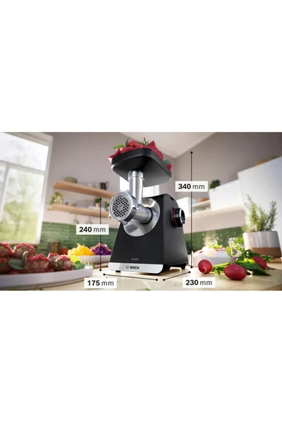 Bosch Gıda Kıyma Makinesi MultiPower 2100 W Siyah, Metalik gümüş - 4