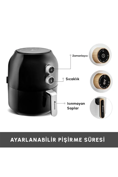 Karaca Multifry Single Pan Beyaz Yağsız Fritöz 3,5 L - 3