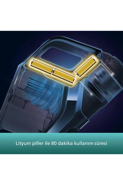 Philips Aqua Seri Islak/Kuru 360° Çekim Gücü, 80Dk Çalışma, Led Başlıklı Ultra Premium Dikey Şarjlı Süpürge - 6