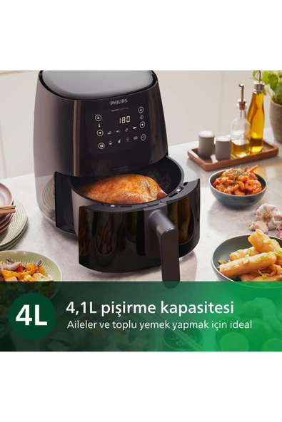 Philips HD9243/90 Airfryer Fritöz 0.8 kg 4.1 lt Kapasite Siyah 3000 Seri - 5