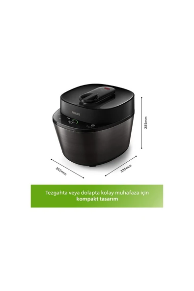 Philips Dijital Ekran , Yeni Nesil Elektrikli Akıllı Düdüklü Tencere, 5L Kapasite, HD2151 , 1000 W - 3