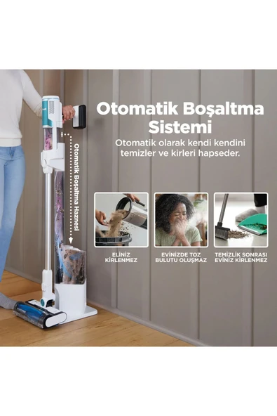Shark Clean & Empty Auto-Empty Sistemli Şarjlı Dikey Süpürge 1,3 L - BU3521EU - Shark Ninja - 2