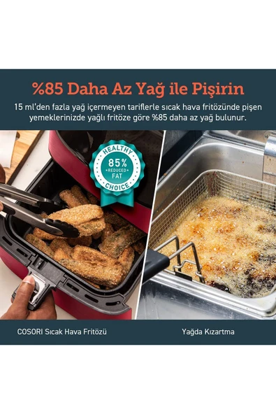 COSORI Airfryer, 1700W Max XXL 5,5 L Dijital Dokunmatik Hava Fritözleri - 8