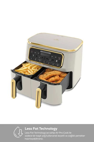 Karaca Air Pro Cook Duo Tandır XXXL 4+4 Litre Airfryer Stargold