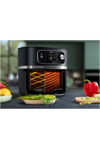 Philips otomatik pişirme programlı rehberli yemek pişirici airfryer - 2