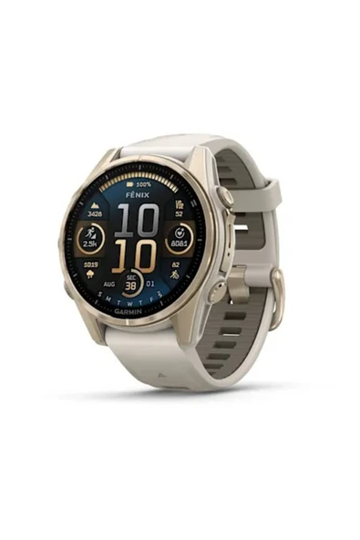 Garmin Fenix 8 - 43 Mm Amoled Sapphire Soft Gold Ve Gri/kum Taşı Silikon Kayışlı