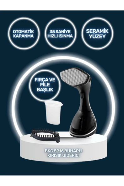 Beko Bkg 5916 Buharlı Kırışık Giderici El Ütüsü Siyah - 3