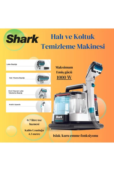Shark Taşınabilir Halı ve Koltuk Temizleme Makinesi