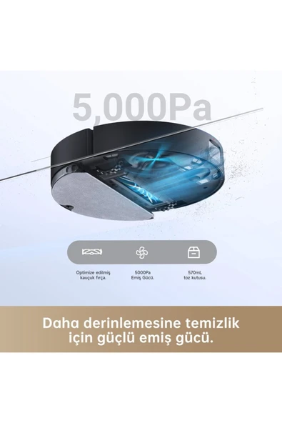 Dreame EV D10s Pro, Robot Elektrikli Süpürge, Action AI, 5000Pa, 280 dakika pil ömrü, 5000 PA - 7