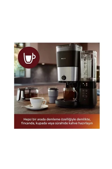 Philips Her fincanda taze kahve aroması. All-In-1 Brew Öğütücülü Filtre Kahve Makinesi