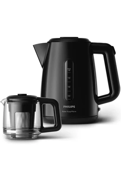 Philips NEW  HD7301/00  Daily Collection Çay Makinesi, 1.9 L Kapasite, 360º Döner Taban, Kablo Sarıcı, Siyah