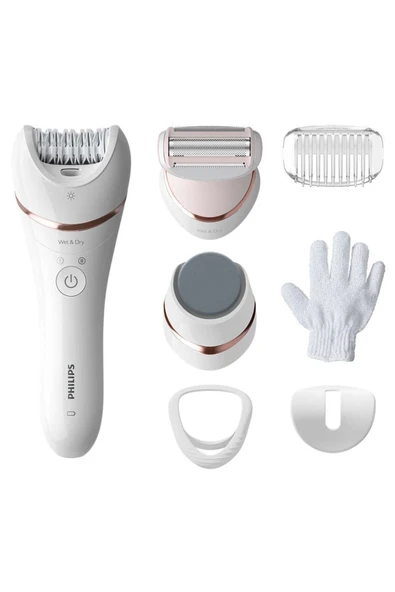 Philips Essential Elite Plus 7'li, Törpü Başlıklı, Islak Kuru Epilasyon Aleti, Beyaz - 1