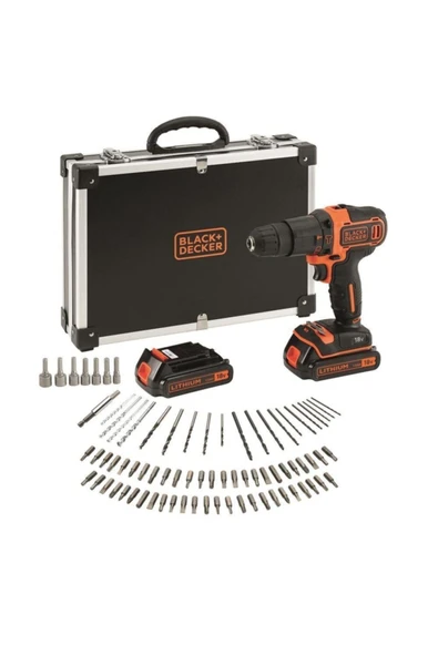 Black&Decker Bdchd18bafc Akülü Darbeli Matkap 18v/1.5ah Li-ion 80 Parça Delme Vidalama Seti