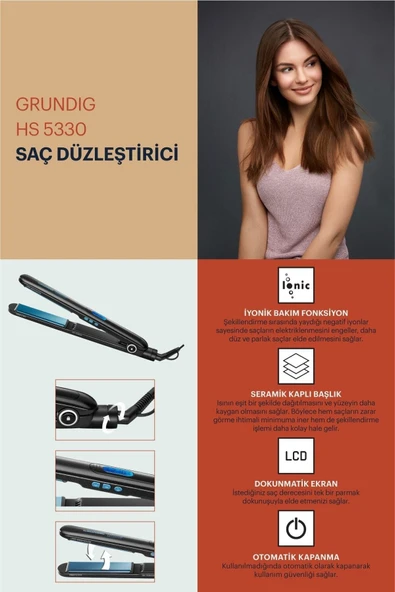 Grundig Hs 5330 Seramik Keratin Kaplama Iyonik Fonksiyonlu Saç Düzleştirici