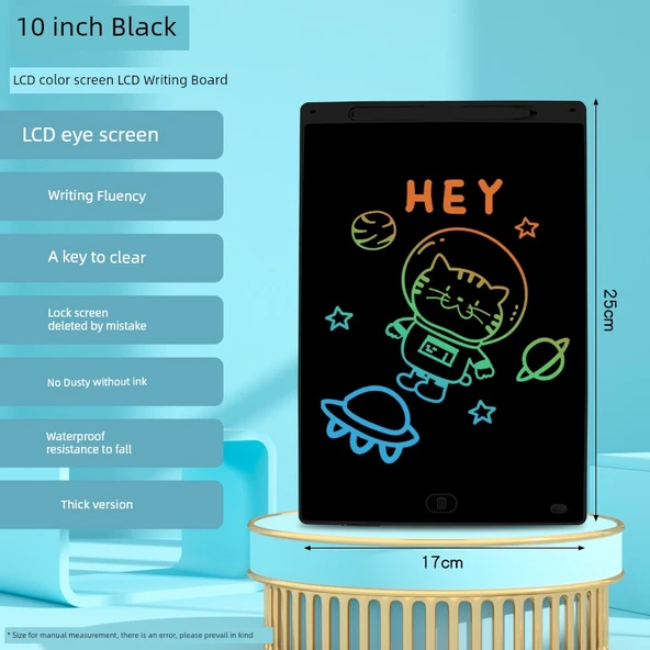 Çocuklar için LCD Yazı Tableti - 10 İnç - Siyah