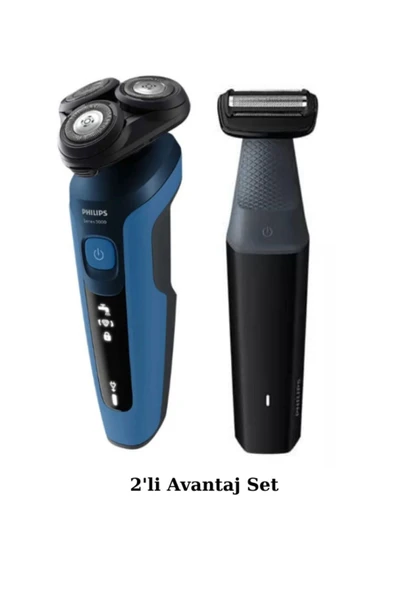 Philips S5444/03 Islak/Kuru Sinek Kaydı Tıraş Makinesi - BG3017 Banyo Vücut Bakım Tıraş Makinesi 2'li Set