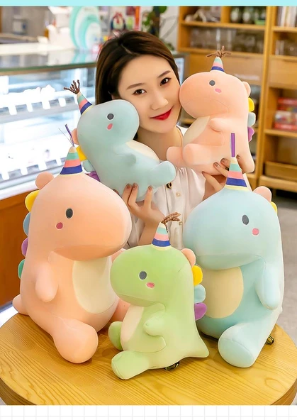 Şeker Küçük Dinozor Peluş Oyuncak - Pembe - 30cm - 9