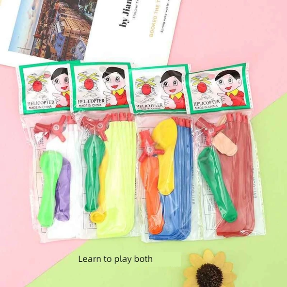 Balon Helikopter Oyuncak - 5 [İşaret/Uçuş] Pompa ile - Resim 11