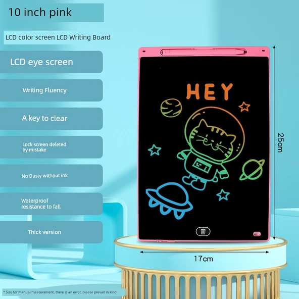 Çocuklar için LCD Yazı Tableti - 10 İnç - Pembe
