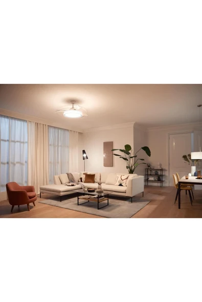 Philips Bliss Tavan Vantilatörü Açılır/Kapanır Kanatlı, Kumandalı, Sarı/Beyaz Işık - 3