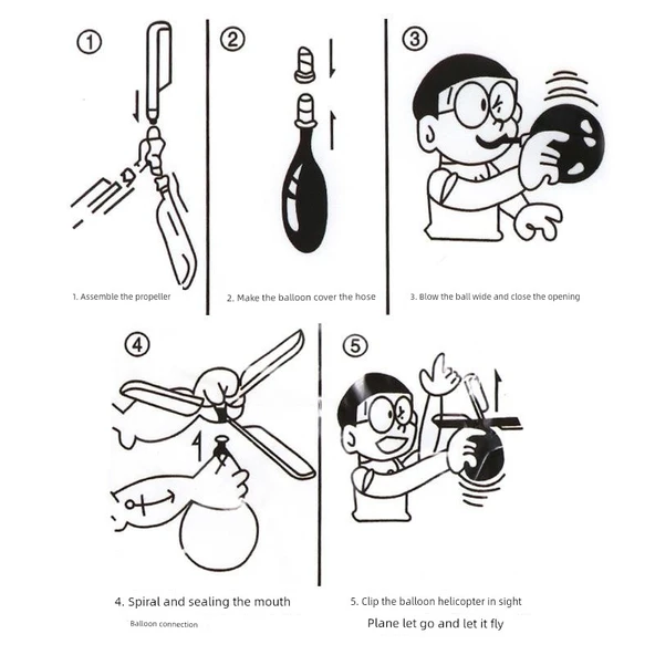 Balon Helikopter Oyuncak - 5 [İşaret/Uçuş] Pompa ile - Resim 5