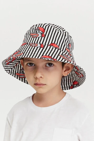 Erkek Çocuk Desenli Bucket Şapka 7003 - 1