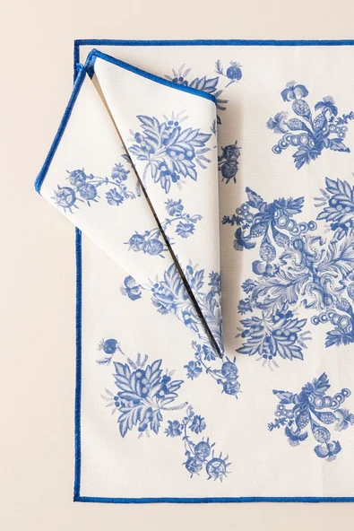 Elysian Blue, Premium Seri Mutfak Sunum Peçetesi, Duck Keten Kumaş 40x40cm - 3