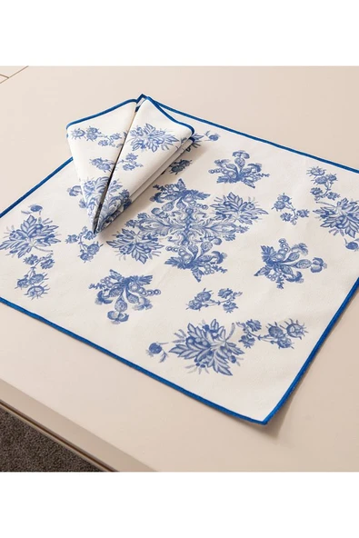 Elysian Blue, Premium Seri Mutfak Sunum Peçetesi, Duck Keten Kumaş 40x40cm - 4