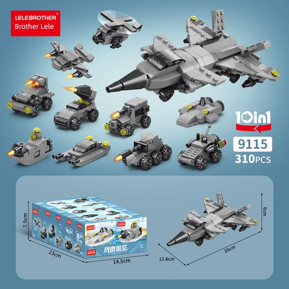 Deniz Hayvanları Dinozor Böcek Dünyası Küçük Parçalı Yapı Blokları - Savaşçı Serisi Tam Set 10 Kutu